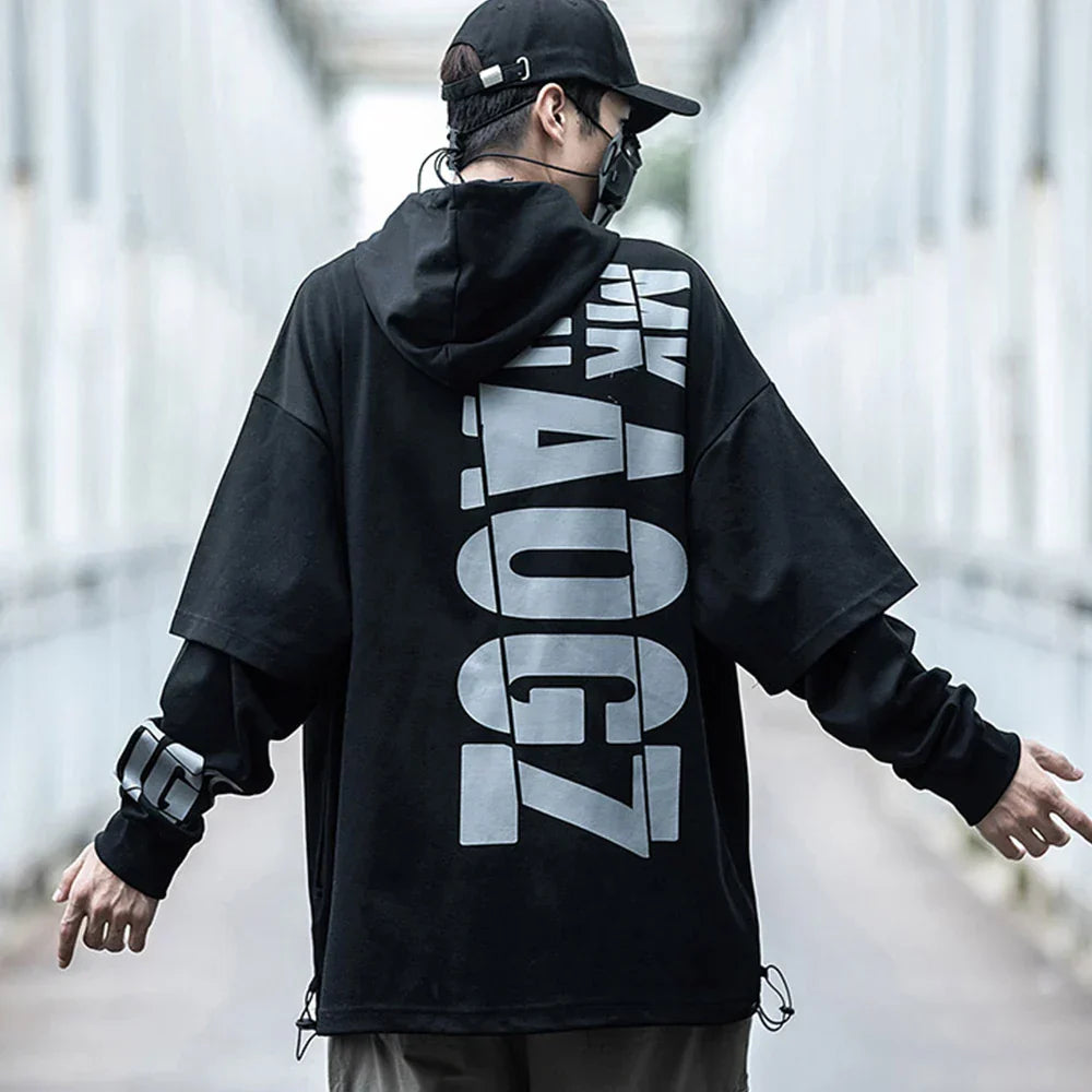 Harajuku Patchwork Techwear Hooded Sweatshirt - T-Shirts - Coats & Jackets - 3 - 2024