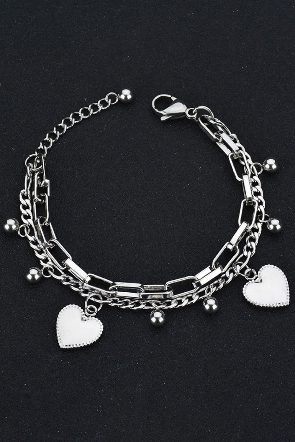 Heart Charm Stainless Steel Bracelet - Silver / One Size - T-Shirts - Bracelets - 1 - 2024