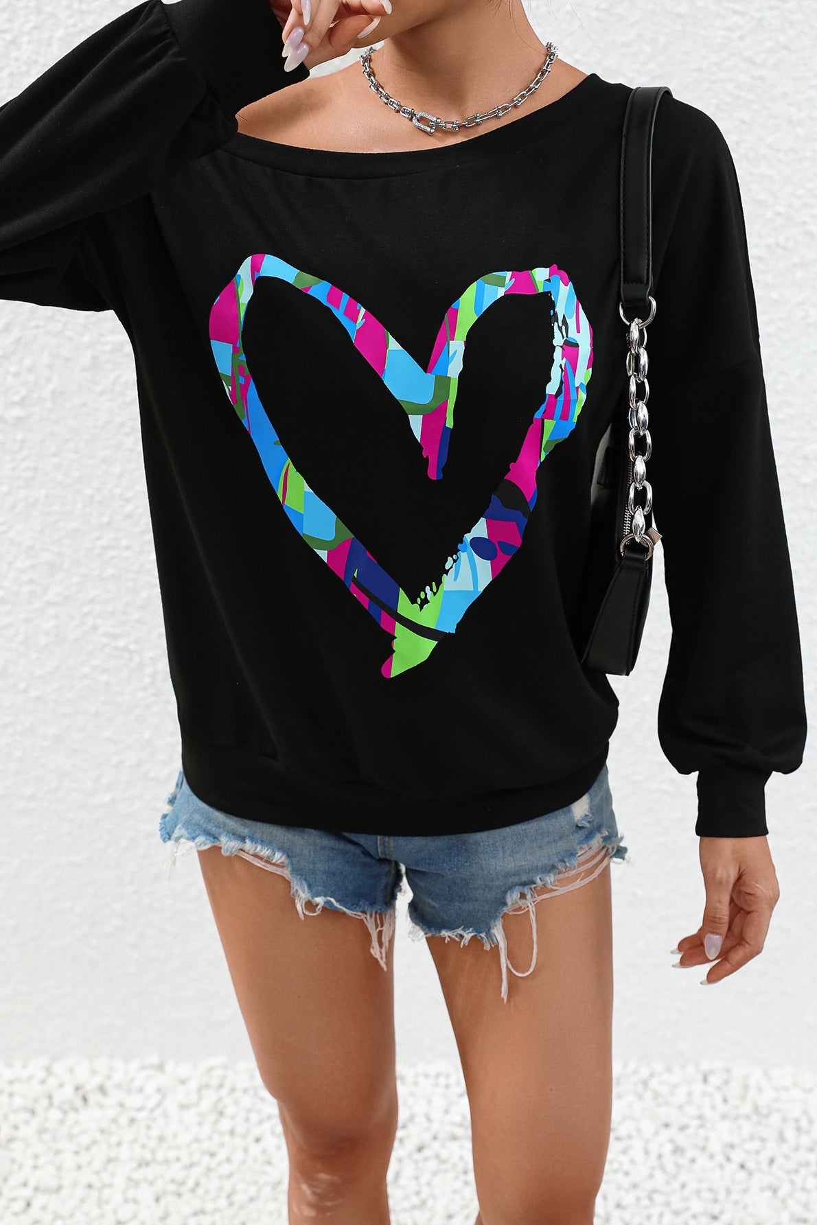 Heart Graphic Long Sleeve Sweatshirt - T-Shirts - Shirts & Tops - 3 - 2024