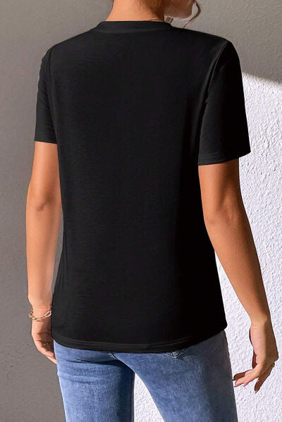 Heart Sequin Round Neck Short Sleeve T-Shirt - T-Shirts - Shirts & Tops - 6 - 2024