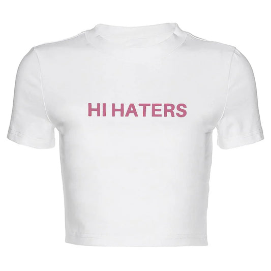 Hi Haters Gothic T-shirt - White / M - T-Shirts - Shirts & Tops - 9 - 2024