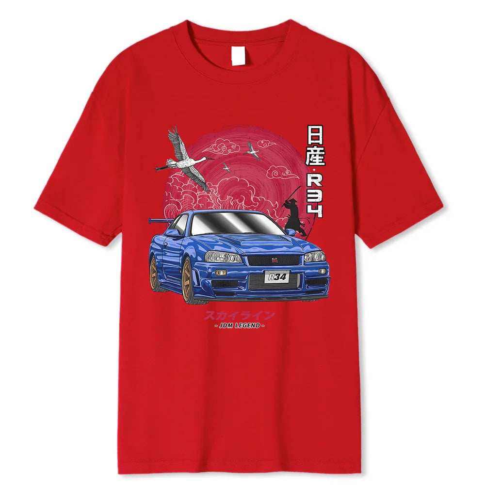 Initial D Cotton T-Shirt: Nissan Skyline R34 - T-Shirts - Shirts & Tops - 4 - 2024