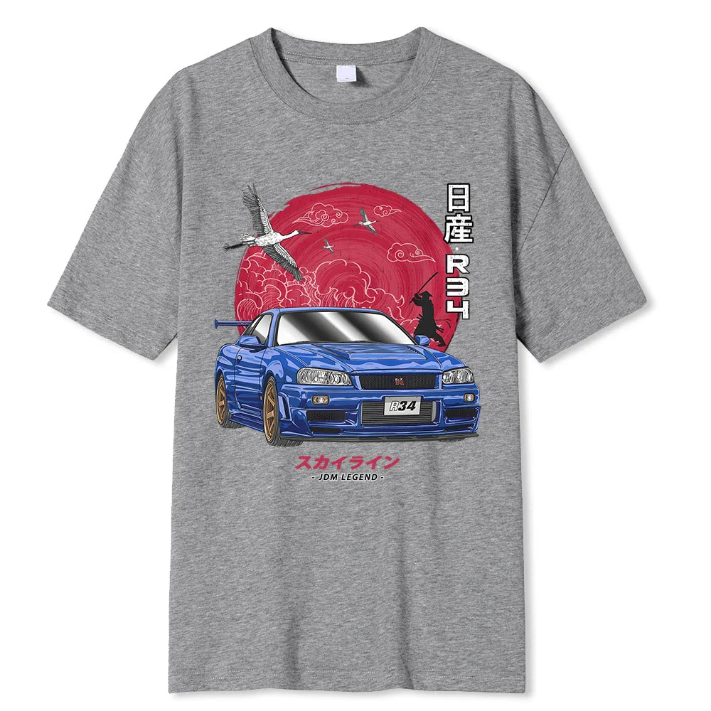 Initial D Cotton T-Shirt: Nissan Skyline R34 - Gray / XXL - T-Shirts - Shirts & Tops - 9 - 2024