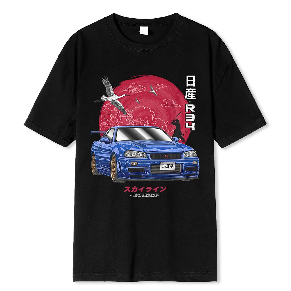 Initial D Cotton T-Shirt: Nissan Skyline R34 - T-Shirts - Shirts & Tops - 1 - 2024