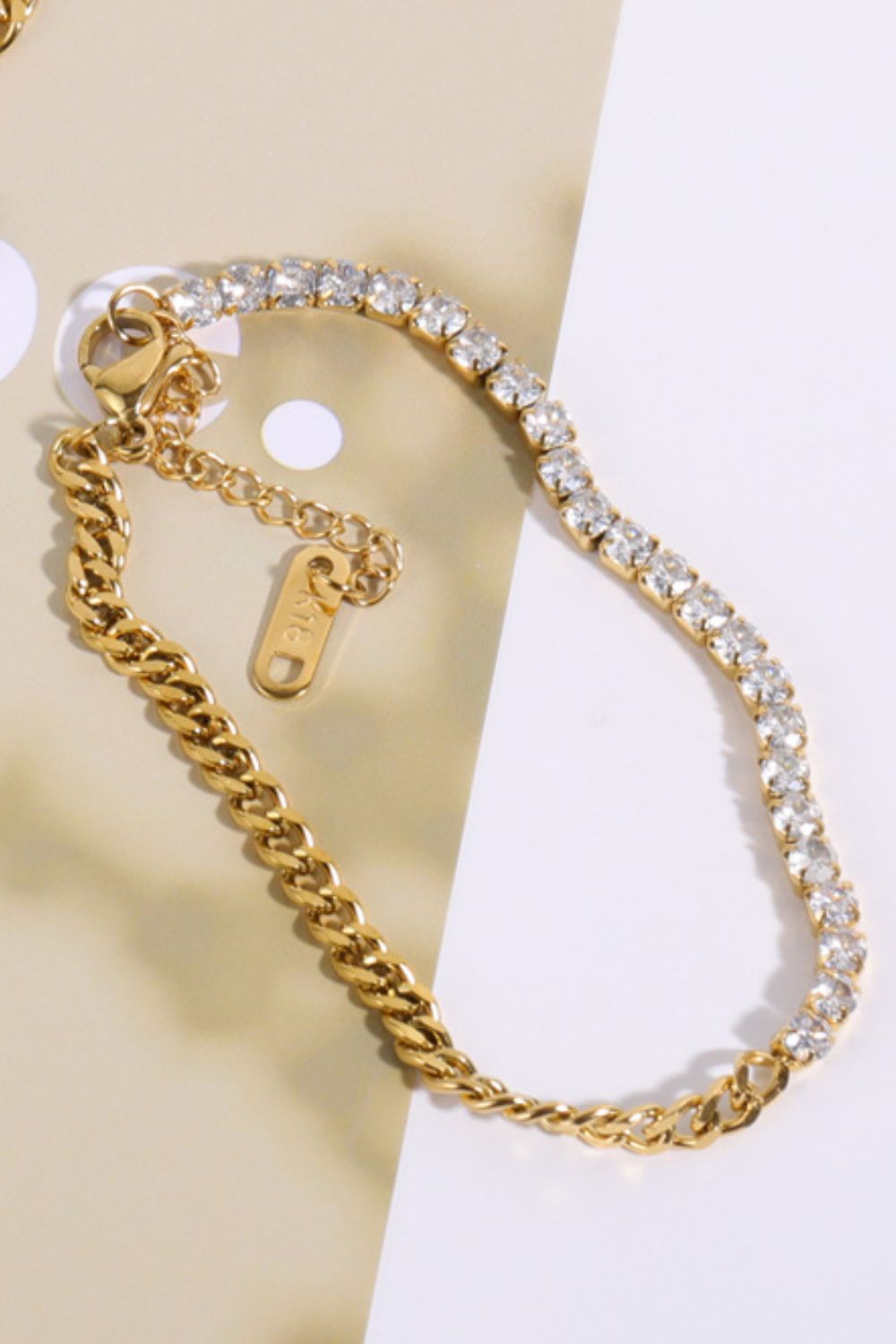 Inlaid Zircon Stainless Steel Bracelet - Gold / One Size - T-Shirts - Bracelets - 1 - 2024