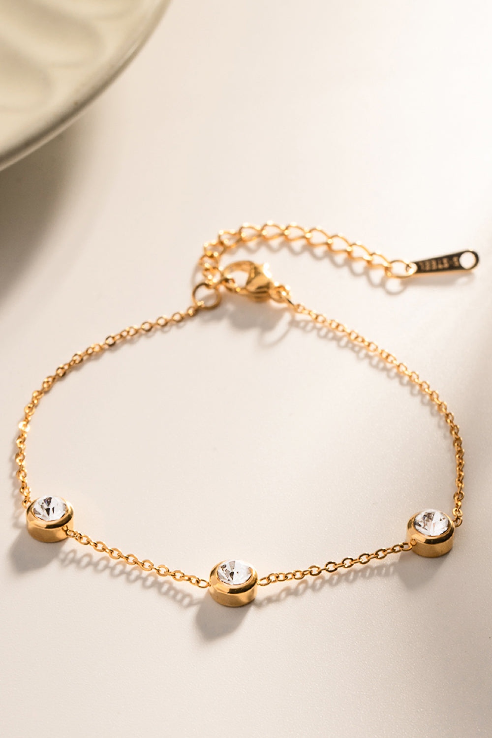 Inlaid Zircon Stainless Steel Bracelet - Gold / One Size - T-Shirts - Bracelets - 3 - 2024