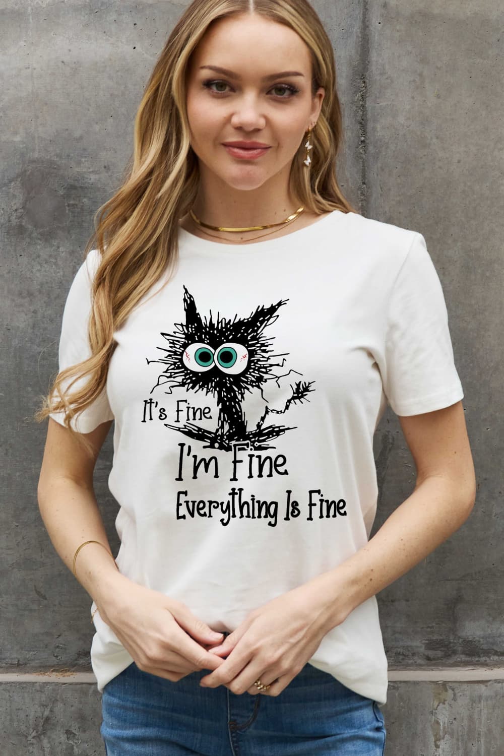 IT‘S FINE IT‘S FINE EVERYTHING IS FINE Graphic Cotton Tee - T-Shirts - Shirts & Tops - 5 - 2024