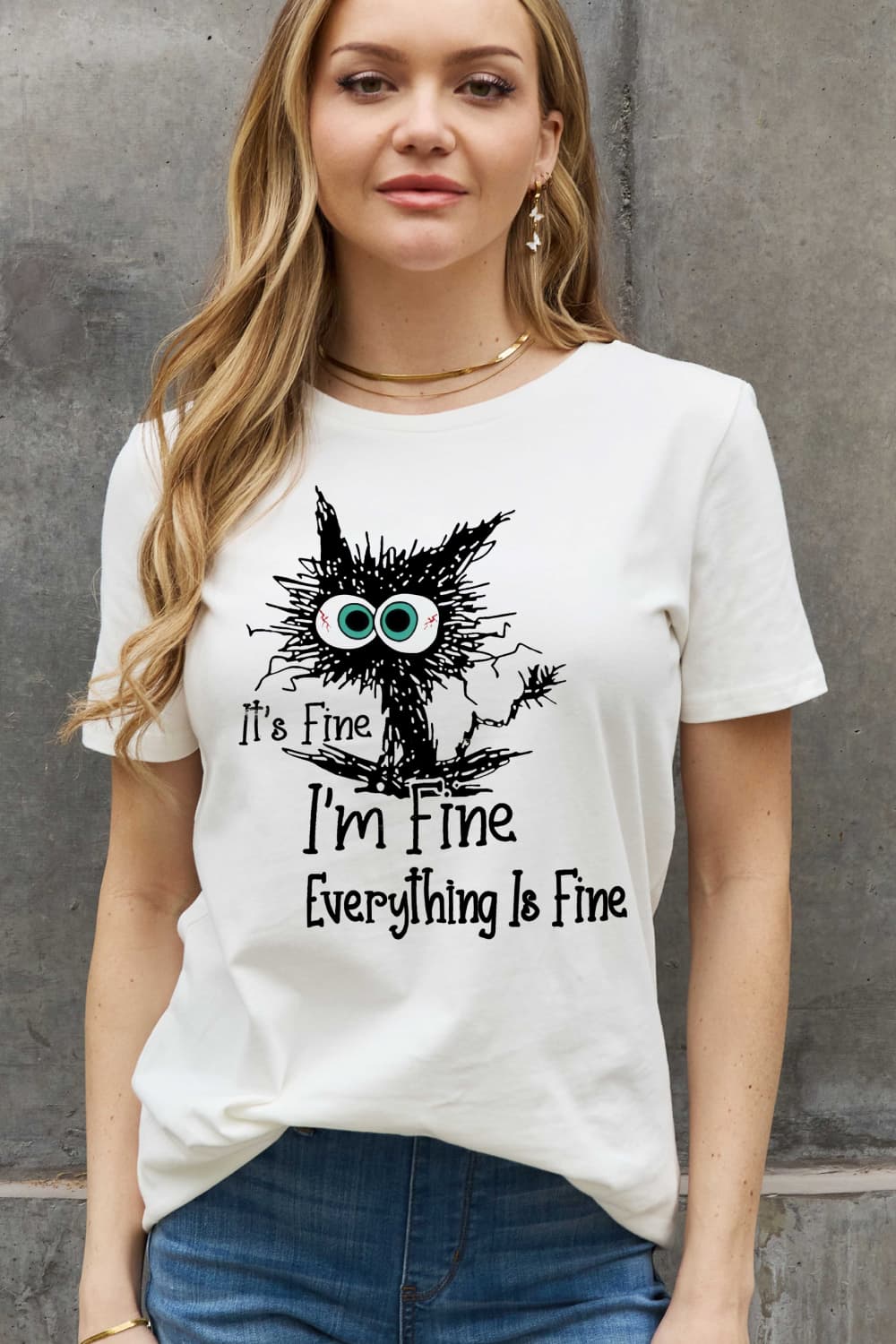 IT‘S FINE IT‘S FINE EVERYTHING IS FINE Graphic Cotton Tee - T-Shirts - Shirts & Tops - 4 - 2024