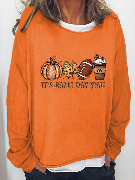 IT’S GAME DAY Y’ALL Graphic Sweatshirt - Orange / S - T-Shirts - Shirts & Tops - 1 - 2024