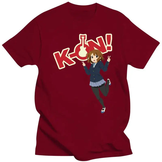 K-On! Yui Hirasawa T-Shirts - Crewneck Pure Cotton Tees - Red / XXL - T-Shirts - Shirts & Tops - 6 - 2024