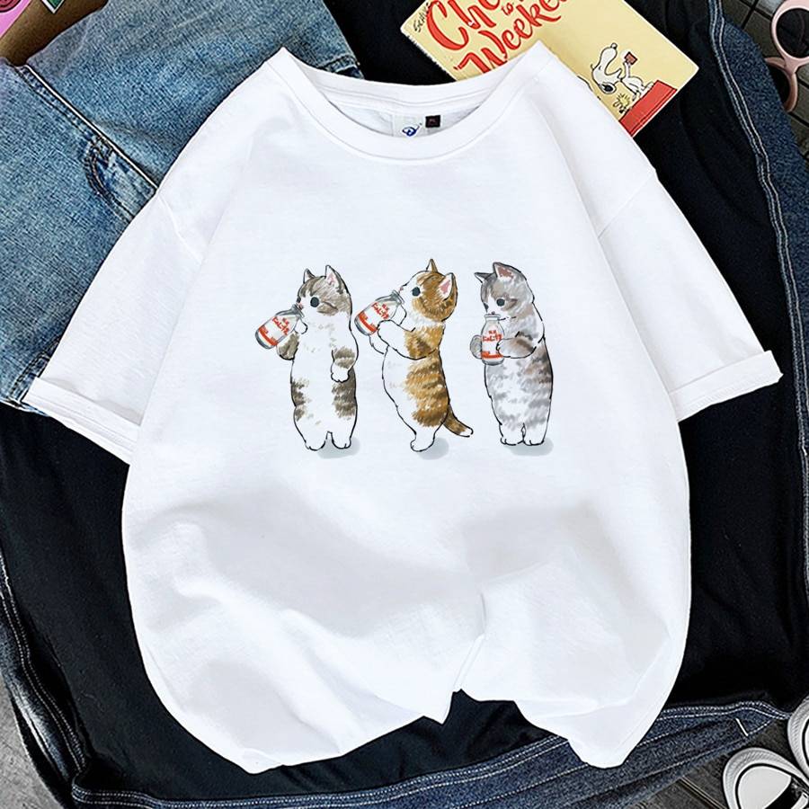 Kawaii Cat Graphic Tees - T-Shirts - Shirts & Tops - 17 - 2024