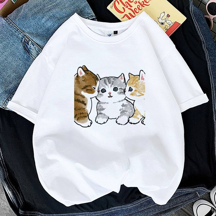 Kawaii Cat Graphic Tees - T-Shirts - Shirts & Tops - 4 - 2024