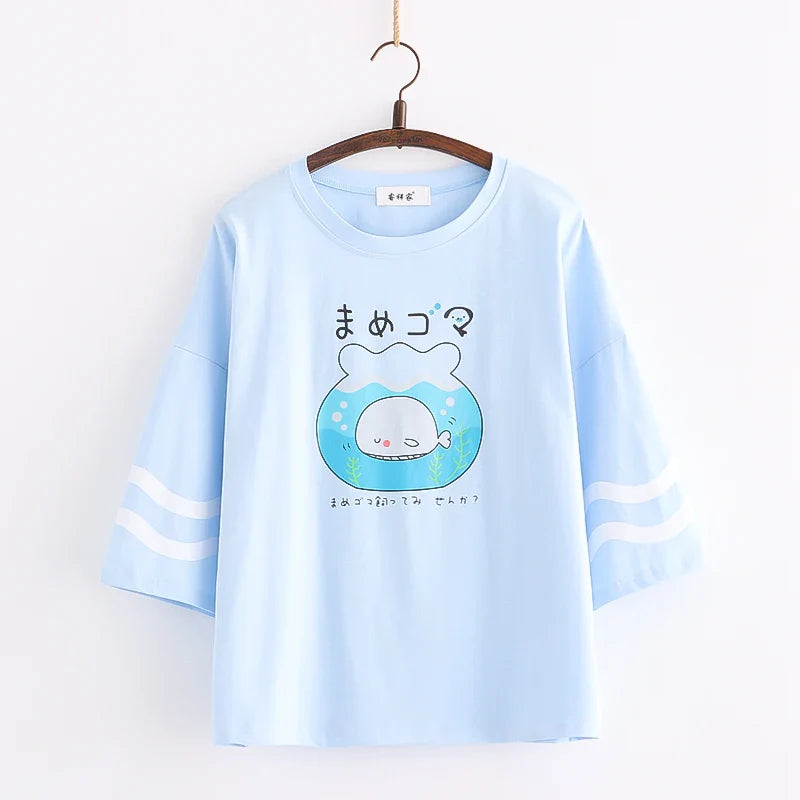 Kawaii Harajuku Summer T-shirt - blue1 / One Size - T-Shirts - Shirts & Tops - 10 - 2024
