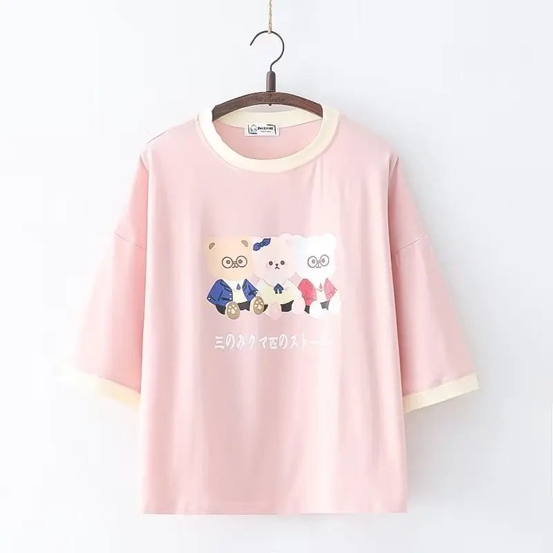 Kawaii Harajuku Summer T-shirt - pink4 / One Size - T-Shirts - Shirts & Tops - 12 - 2024
