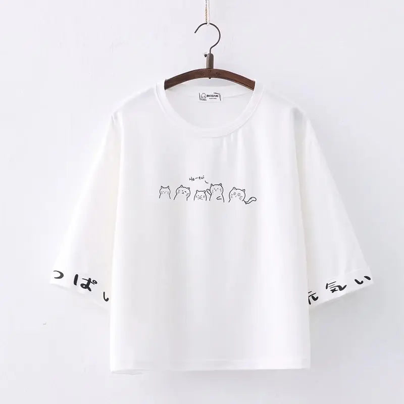 Kawaii Harajuku Summer T-shirt - white2 / One Size - T-Shirts - Shirts & Tops - 7 - 2024