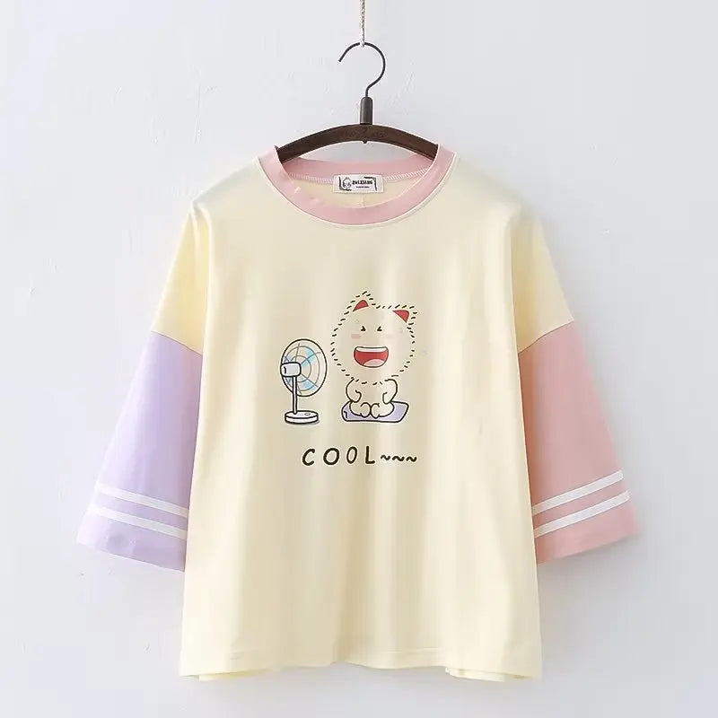 Kawaii Harajuku Summer T-shirt - beige3 / One Size - T-Shirts - Shirts & Tops - 9 - 2024