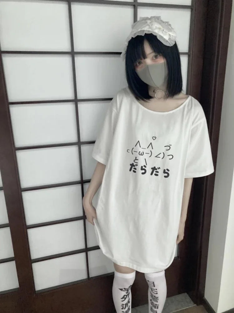 Kawaii ’Lazy Cat’ T-Shirt - T-Shirts - Shirts & Tops - 1 - 2024