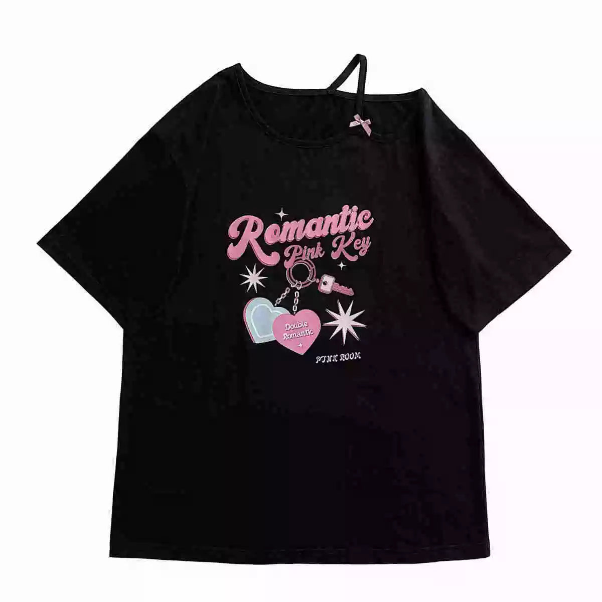 Kawaii Off-Shoulder Graphic Tee for Women - T-Shirts - Shirts & Tops - 9 - 2024