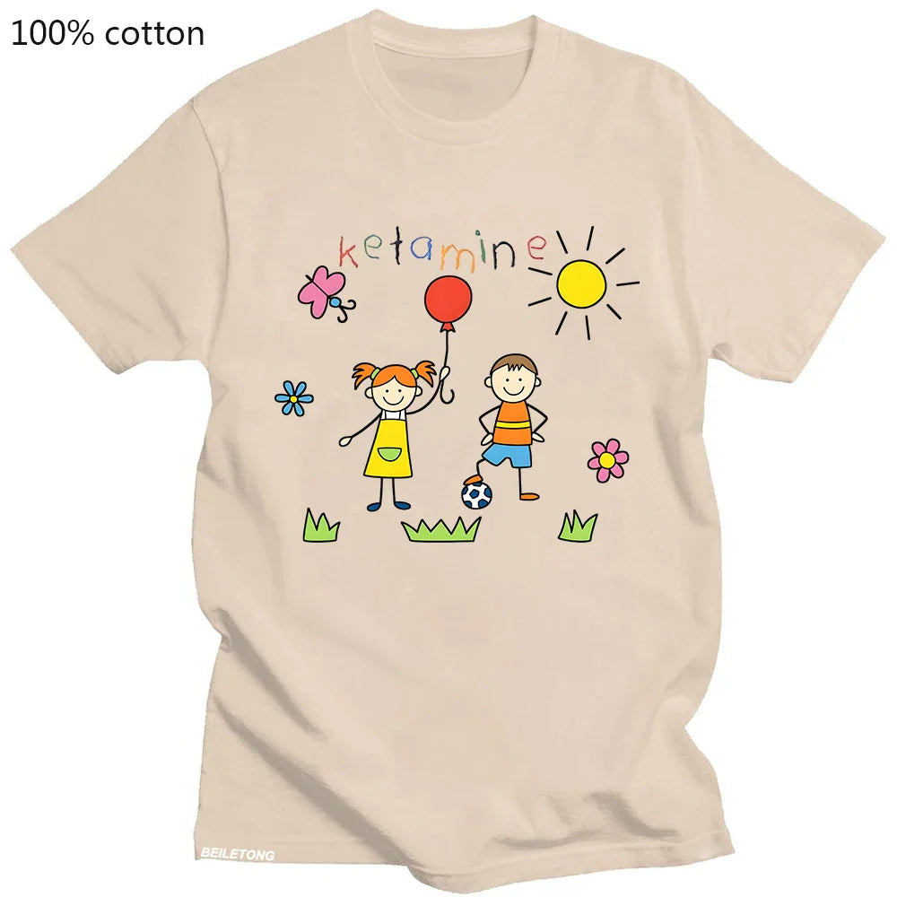 Ketamine Dreamscape Oversized Cartoon Tee - Beige / XS - T-Shirts - Clothing Tops - 9 - 2024