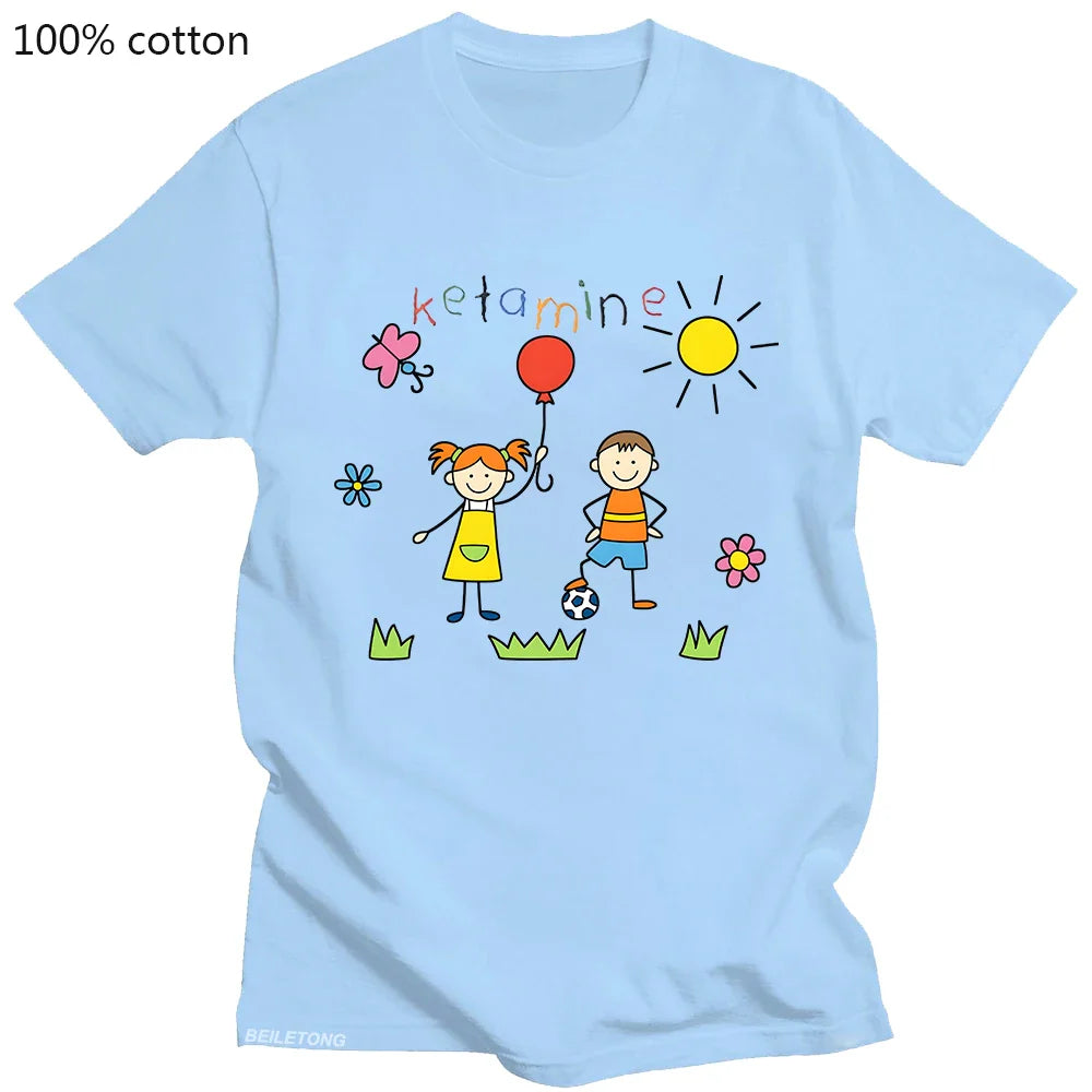 Ketamine Dreamscape Oversized Cartoon Tee - Light Blue / XS - T-Shirts - Clothing Tops - 12 - 2024
