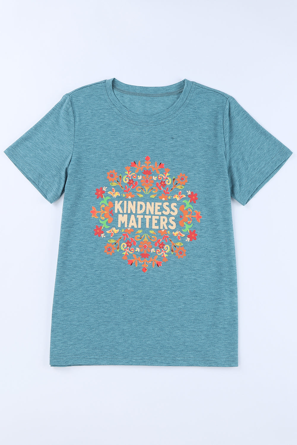 KINDNESS MATTERS Flower Graphic Tee - Blue / L - T-Shirts - Shirts & Tops - 9 - 2024