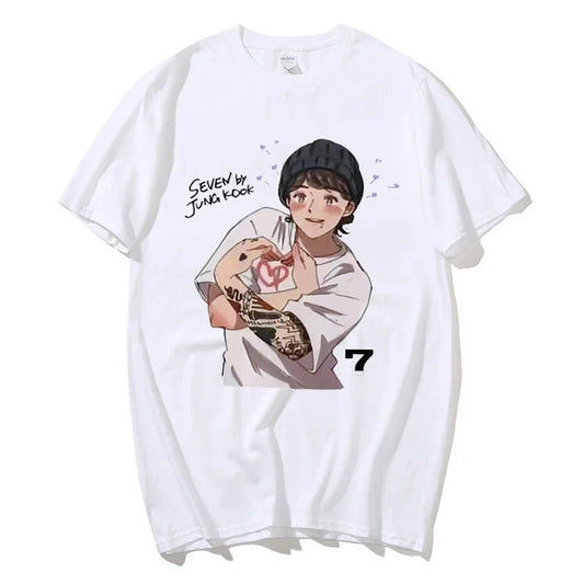 KPOP Seven 7 Jung-Kook Tee - White / XS - T-Shirts - Shirts & Tops - 2 - 2024
