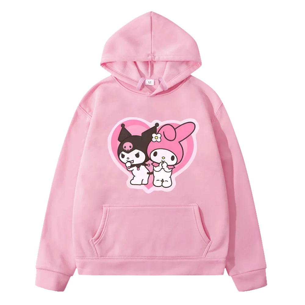 Kurumi Kawaii Printed Hoodie - Casual Loose Cartoon Sweatshirt - Pink / XXL - T-Shirts - Shirts & Tops - 3 - 2024