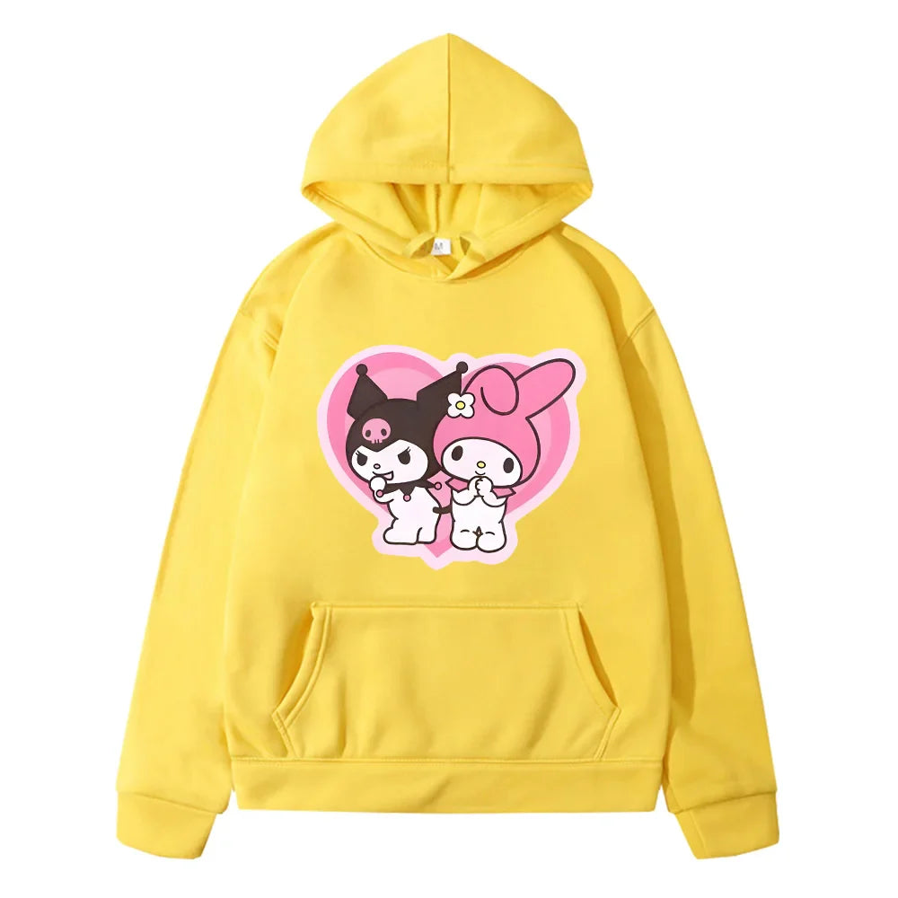 Kurumi Kawaii Printed Hoodie - Casual Loose Cartoon Sweatshirt - Yellow / S - T-Shirts - Shirts & Tops - 6 - 2024