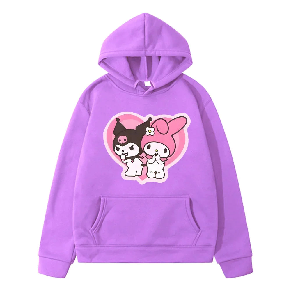Kurumi Kawaii Printed Hoodie - Casual Loose Cartoon Sweatshirt - Purple / L - T-Shirts - Shirts & Tops - 1 - 2024