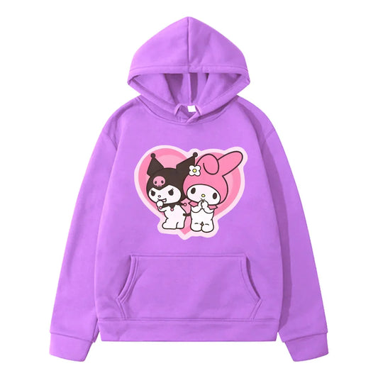 Kurumi Kawaii Printed Hoodie - Casual Loose Cartoon Sweatshirt - Purple / L - T-Shirts - Shirts & Tops - 1 - 2024