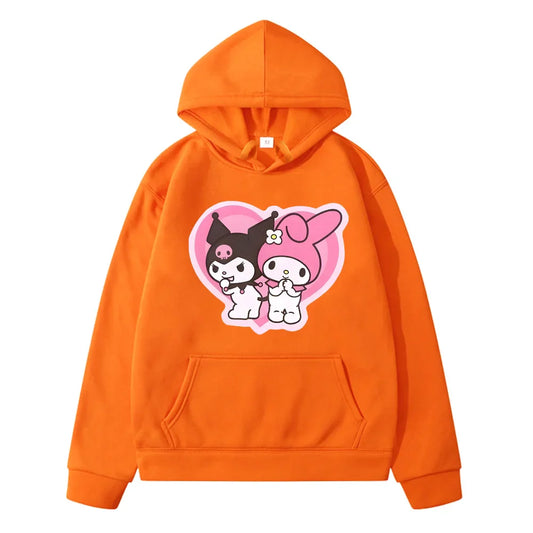 Kurumi Kawaii Printed Hoodie - Casual Loose Cartoon Sweatshirt - Orange / L - T-Shirts - Shirts & Tops - 2 - 2024