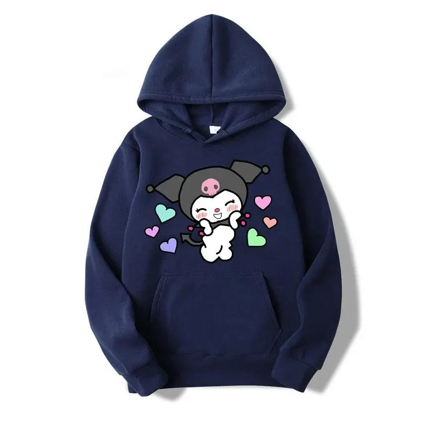 Kurumi Printed Hoodie - Casual Loose Sweatshirt - T-Shirts - Shirts & Tops - 17 - 2024