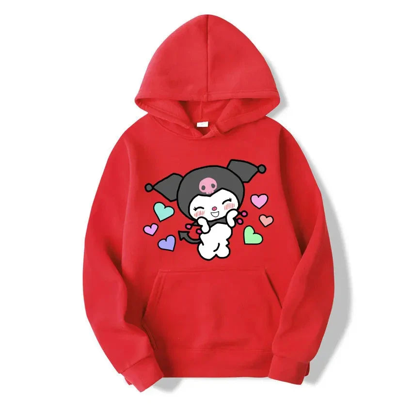 Kurumi Printed Hoodie - Casual Loose Sweatshirt - Red / S - T-Shirts - Shirts & Tops - 15 - 2024
