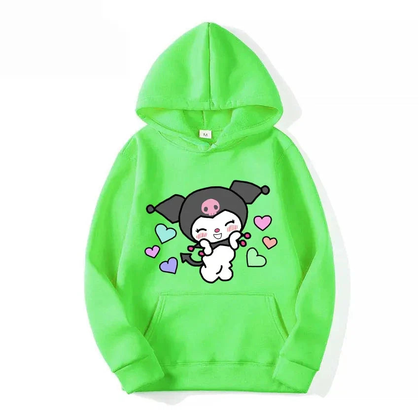 Kurumi Printed Hoodie - Casual Loose Sweatshirt - Green / S - T-Shirts - Shirts & Tops - 14 - 2024