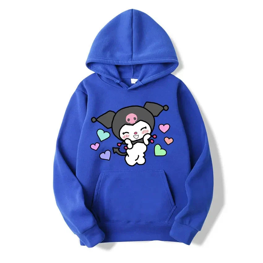 Kurumi Printed Hoodie - Casual Loose Sweatshirt - T-Shirts - Shirts & Tops - 3 - 2024