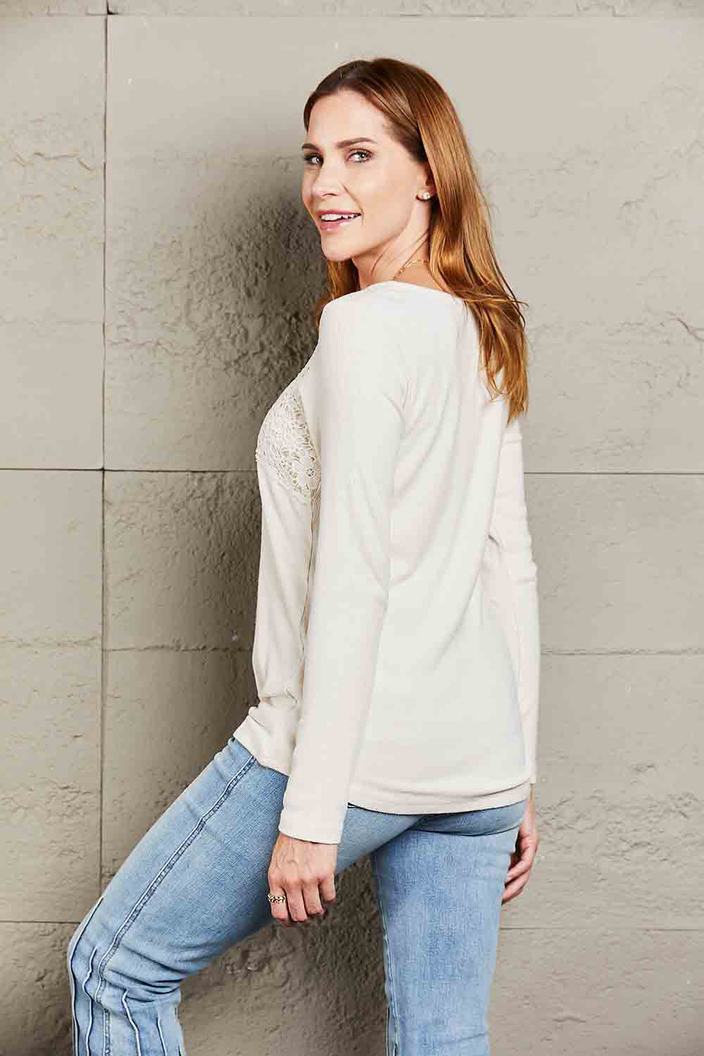 Lace Crochet Long Sleeve Top - T-Shirts - Shirts & Tops - 2 - 2024