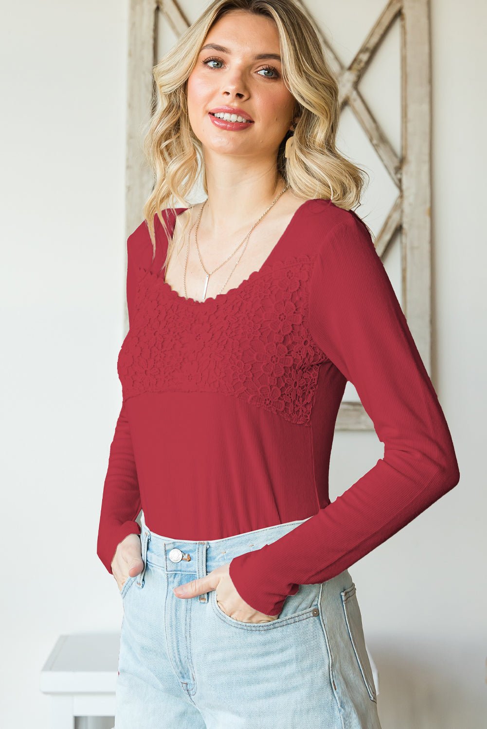 Lace Crochet Long Sleeve Top - T-Shirts - Shirts & Tops - 13 - 2024