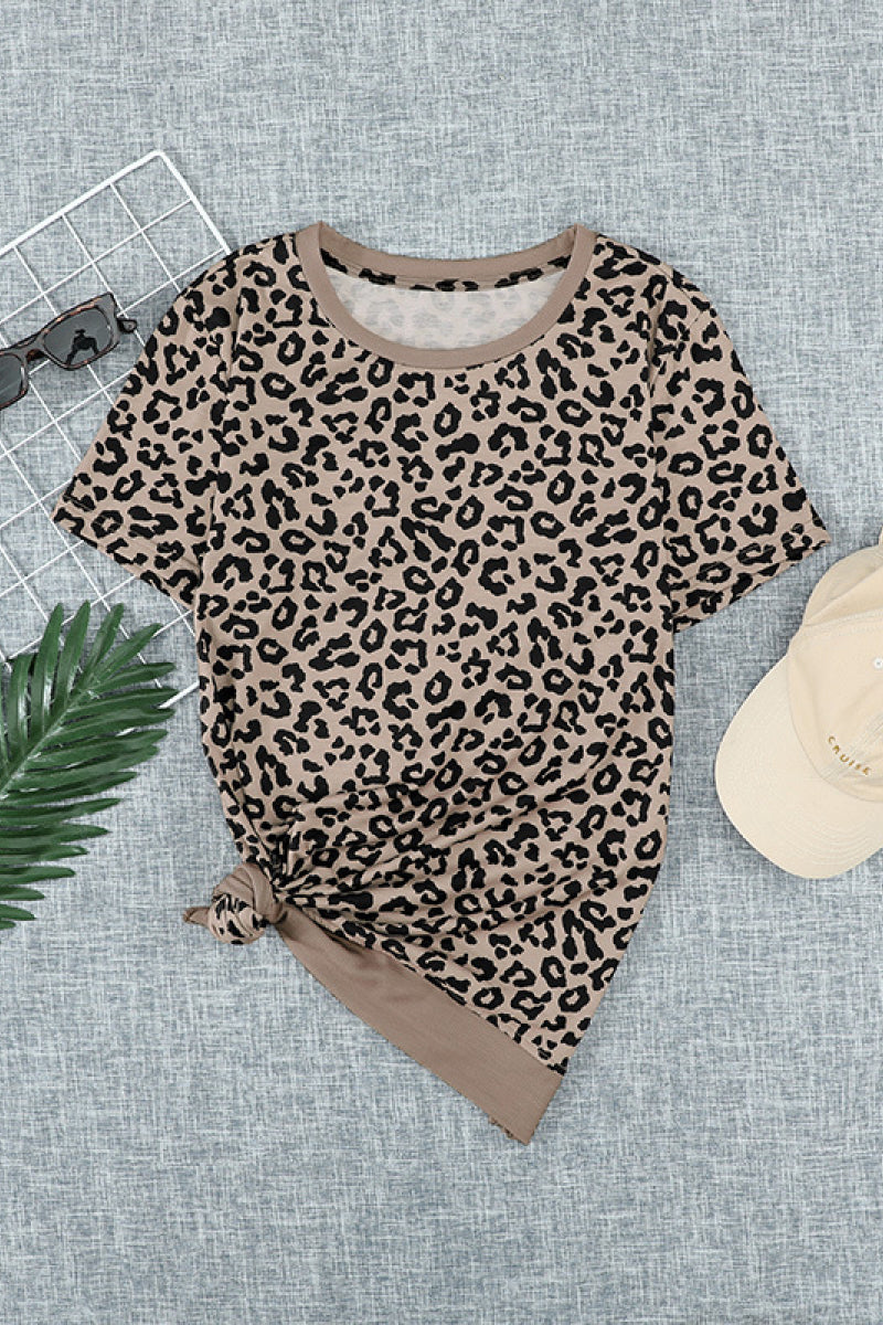 Leopard Print Short Sleeve Tee - T-Shirts - Shirts & Tops - 6 - 2024