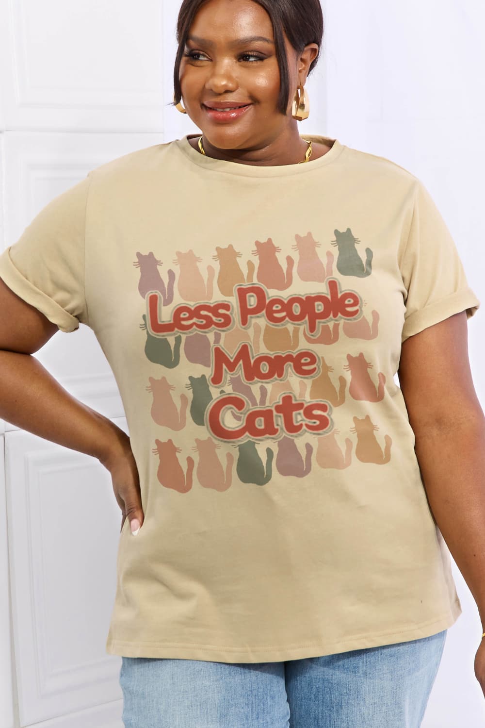 LESS PEOPLE MORE CATS Graphic Cotton Tee - T-Shirts - Shirts & Tops - 10 - 2024