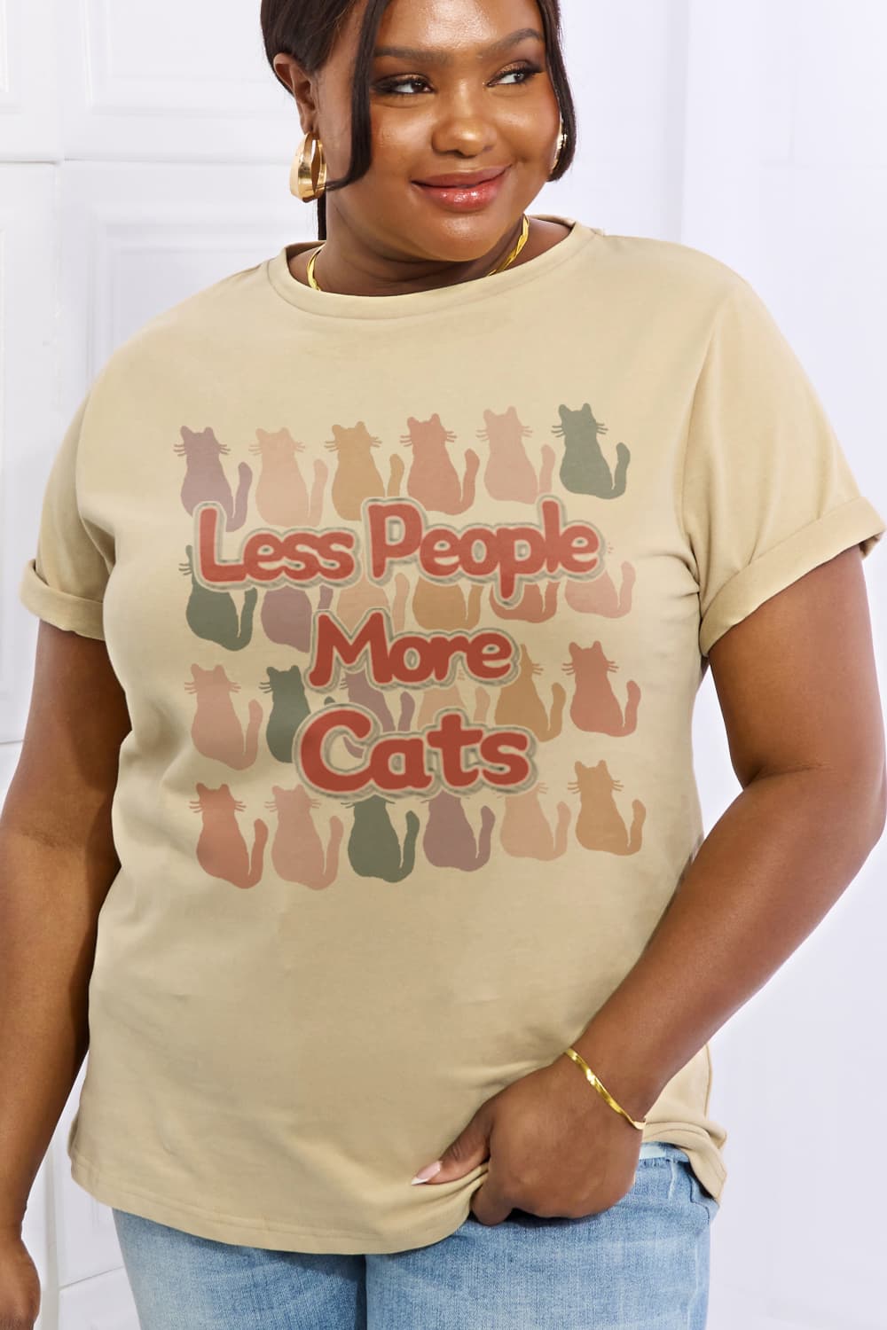 LESS PEOPLE MORE CATS Graphic Cotton Tee - T-Shirts - Shirts & Tops - 11 - 2024