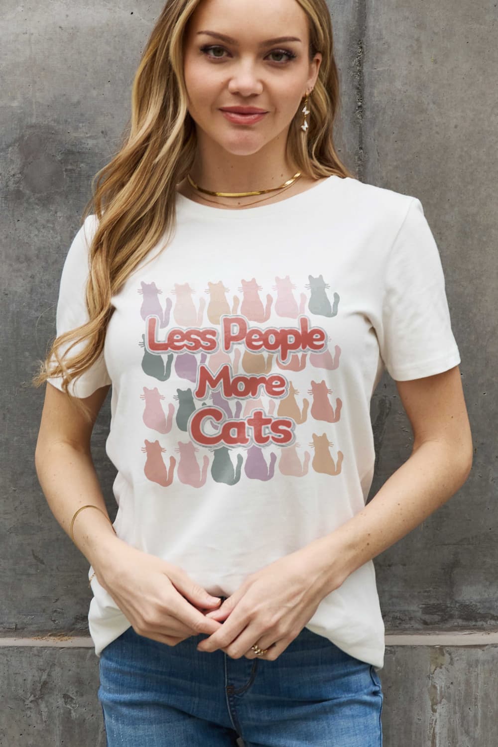 LESS PEOPLE MORE CATS Graphic Cotton Tee - T-Shirts - Shirts & Tops - 3 - 2024