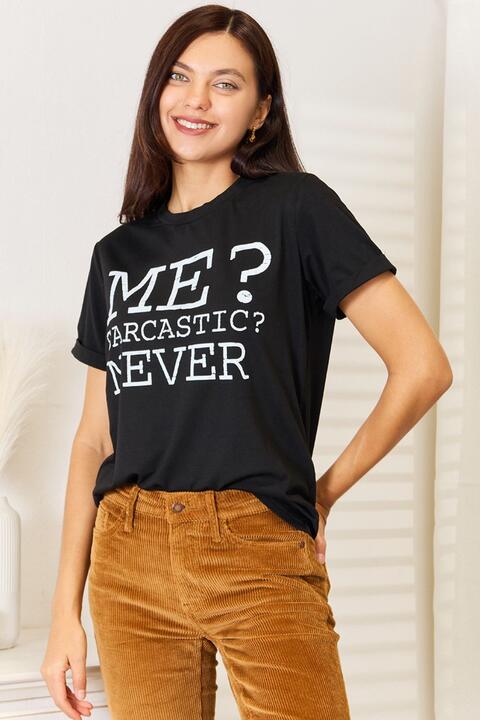 Letter Graphic Round Neck T-Shirt - Black / S - T-Shirts - Shirts & Tops - 1 - 2024