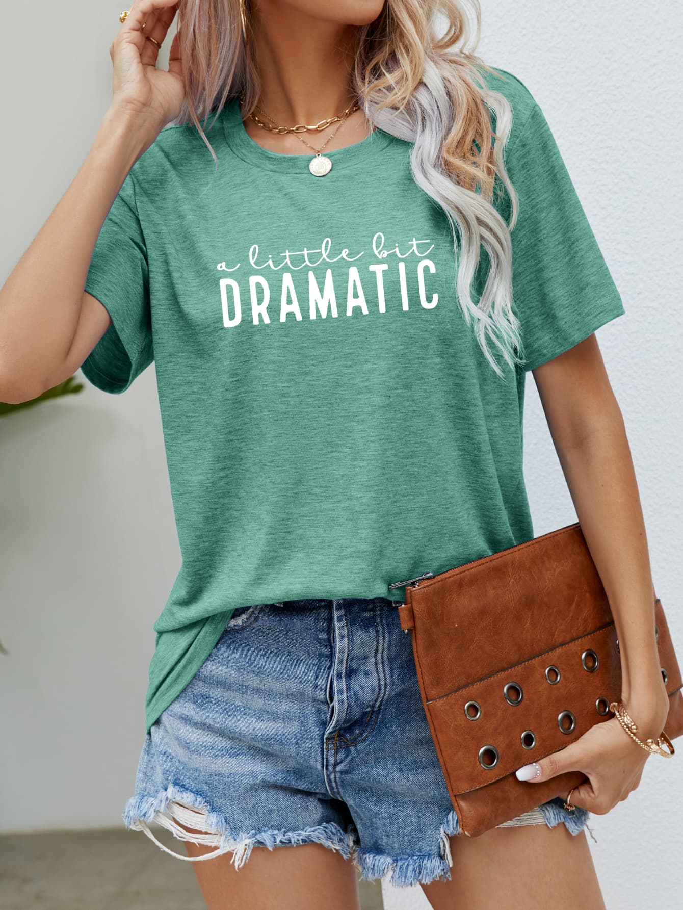 A LITTLE BIT DRAMATIC Graphic Tee - Green / S - T-Shirts - Shirts & Tops - 10 - 2024