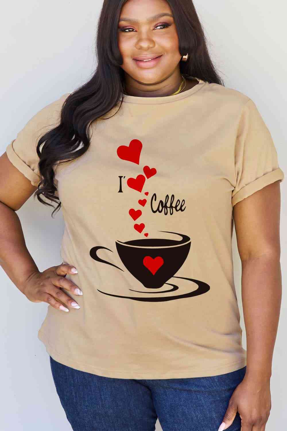 I LOVE COFFEE Graphic Cotton Tee - T-Shirts - Shirts & Tops - 8 - 2024