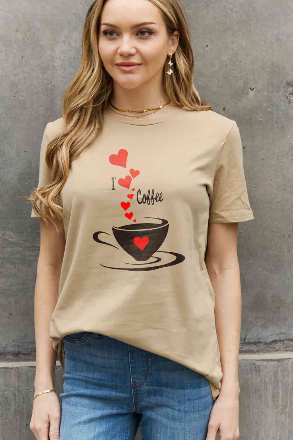 I LOVE COFFEE Graphic Cotton Tee - T-Shirts - Shirts & Tops - 11 - 2024