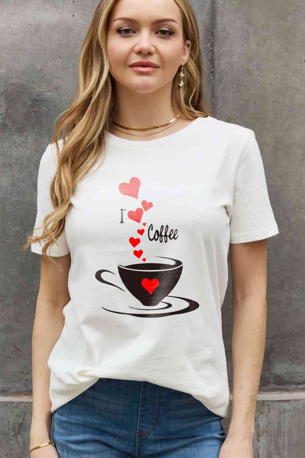 I LOVE COFFEE Graphic Cotton Tee - T-Shirts - Shirts & Tops - 4 - 2024