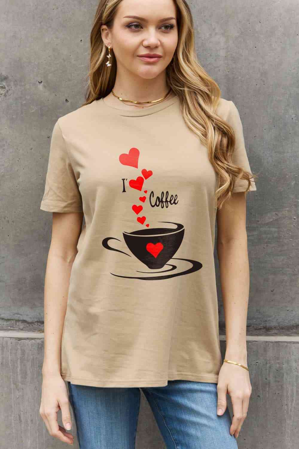 I LOVE COFFEE Graphic Cotton Tee - T-Shirts - Shirts & Tops - 10 - 2024