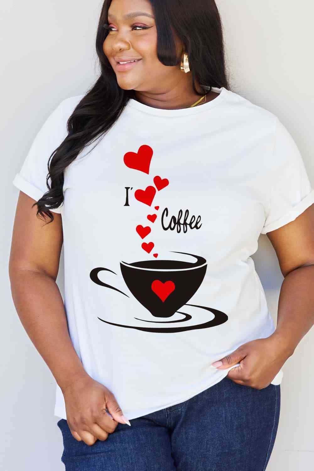 I LOVE COFFEE Graphic Cotton Tee - Bleach / S - T-Shirts - Shirts & Tops - 13 - 2024