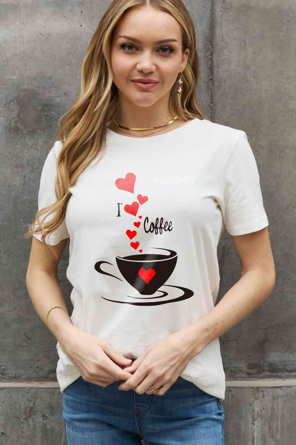 I LOVE COFFEE Graphic Cotton Tee - T-Shirts - Shirts & Tops - 5 - 2024