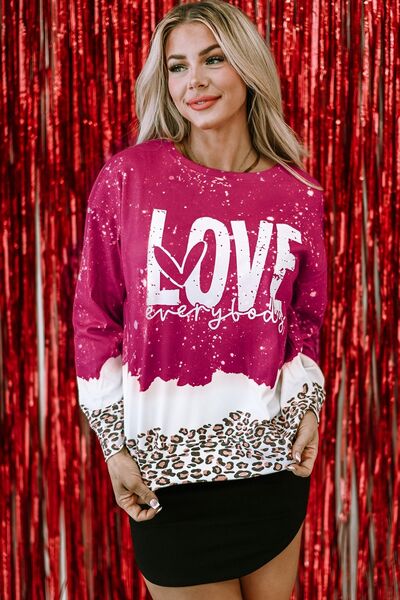 LOVE EVERYBODY Leopard Round Neck Sweatshirt - T-Shirts - Shirts & Tops - 3 - 2024